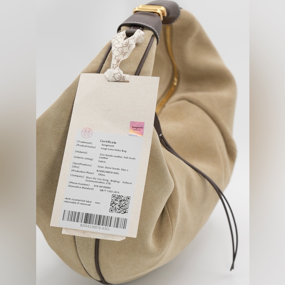 Songmont Large Luna Hobo Bag Dune Suede - Picture 12 of 12